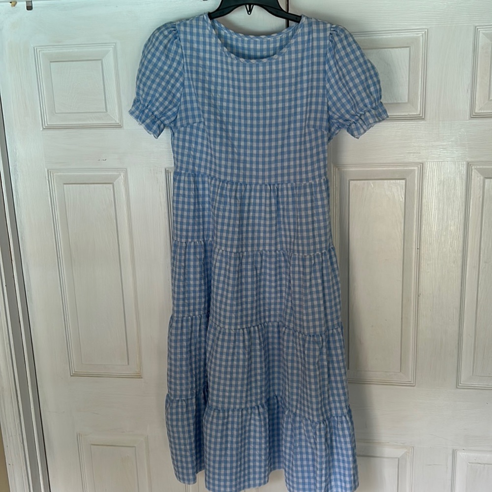 Gingham Blue Midi Dress
